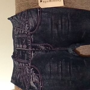 NWT womens 1x-2x elegant dark denim print leggings